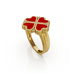 Silver A 4heart Ring