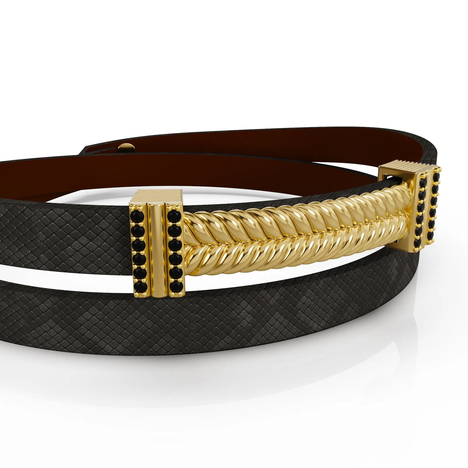 Gold Texture Jewel Bracelet