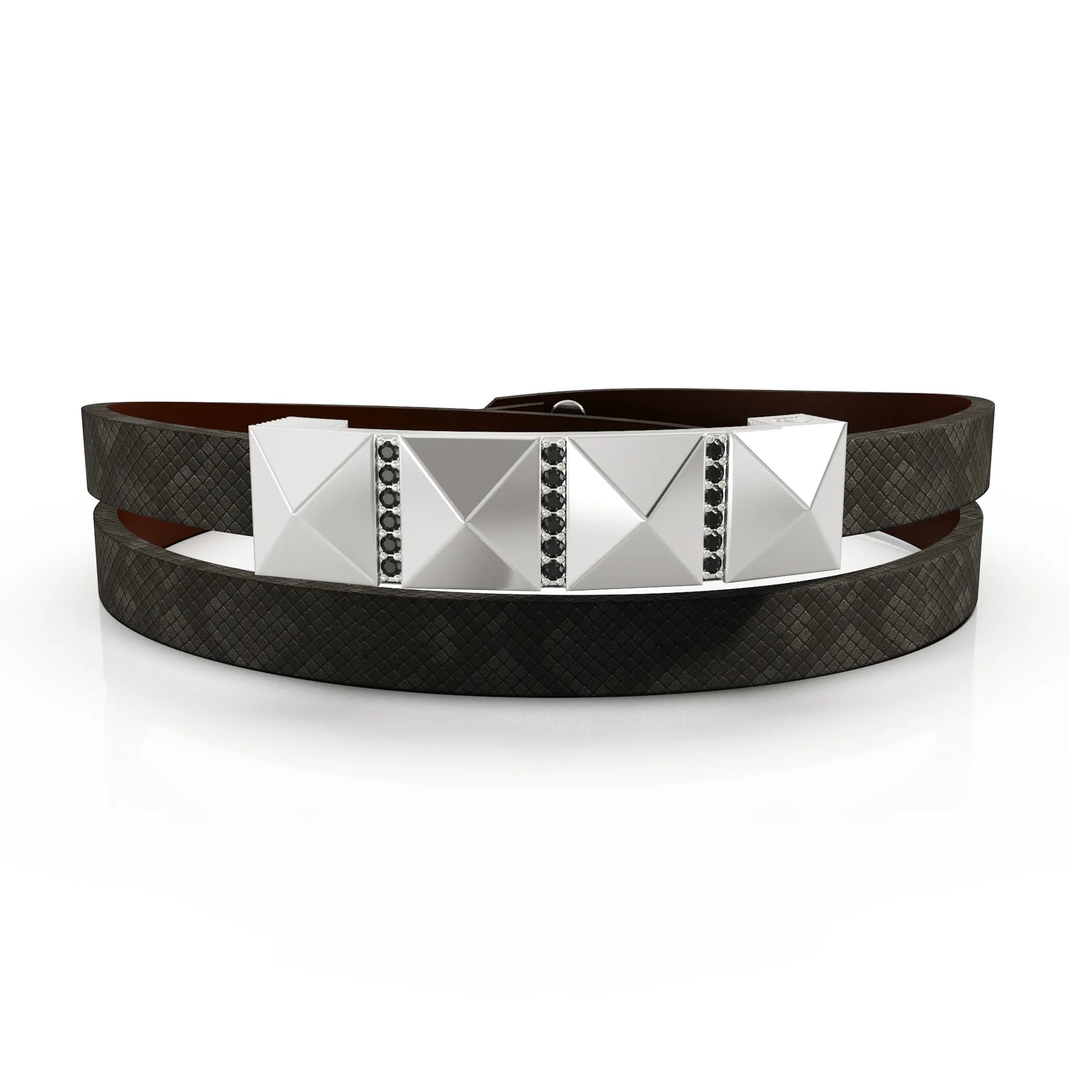 Silver Square Pyramid Bracelet