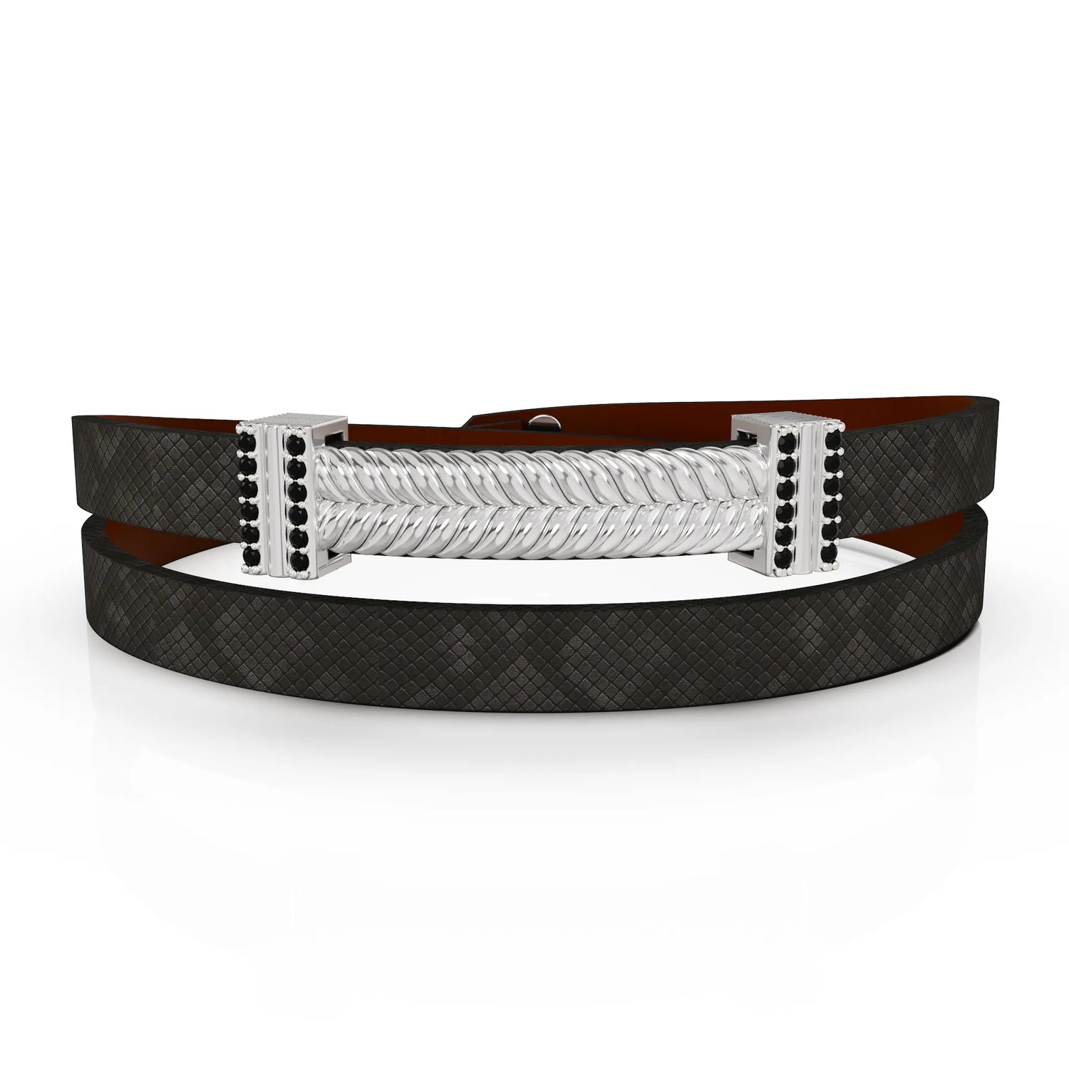 Silver Texture Jewel Bracelet