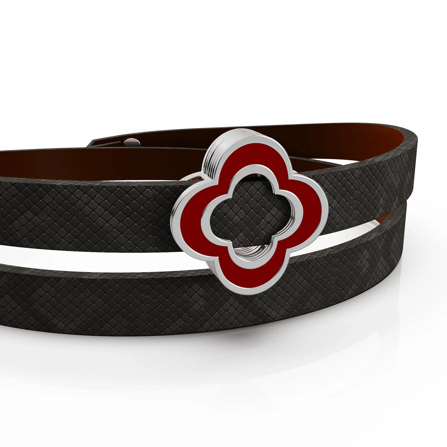 Silver Red Flower Bracelet