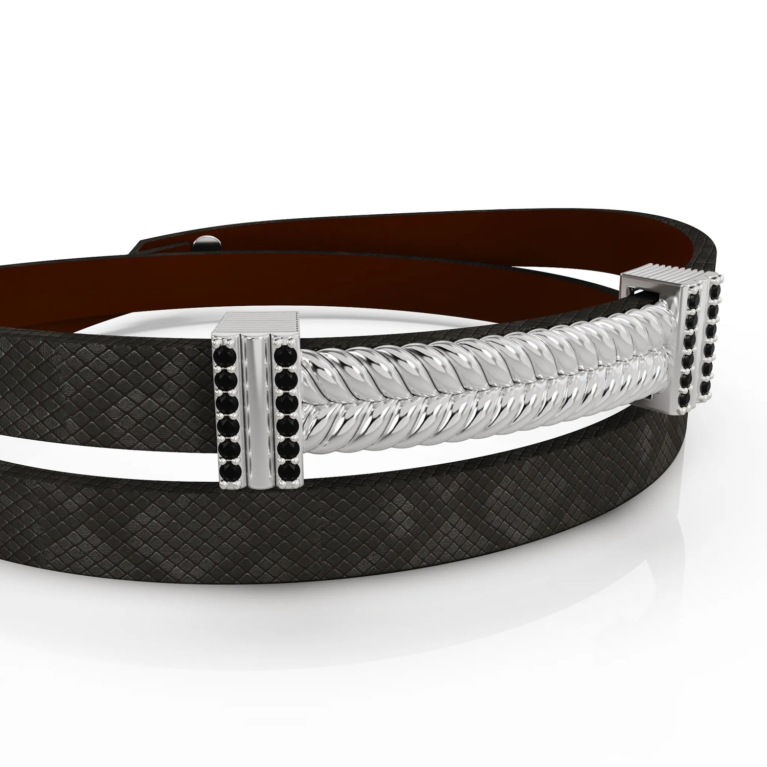 Silver Texture Jewel Bracelet