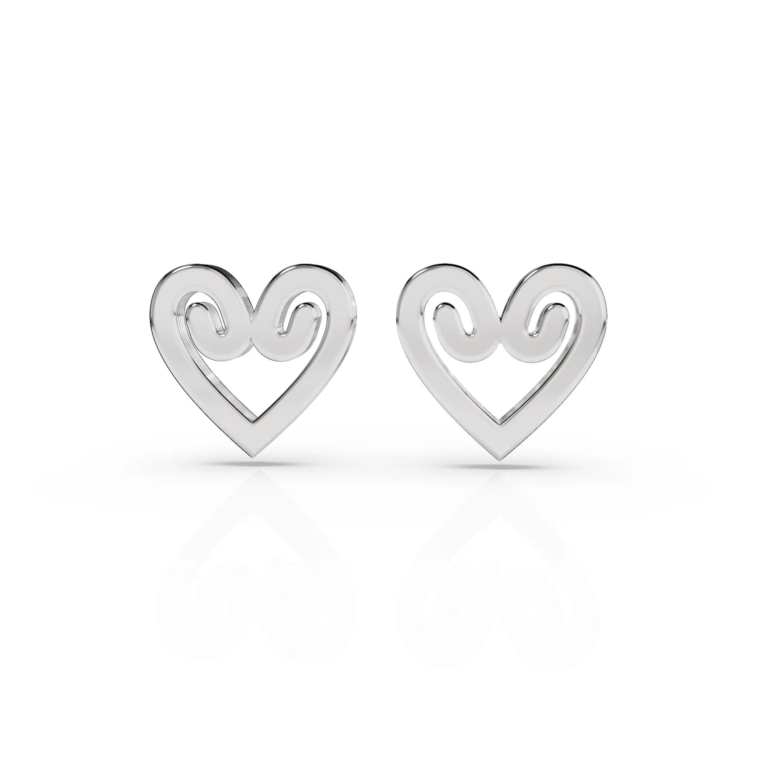 Curved Heart Earring