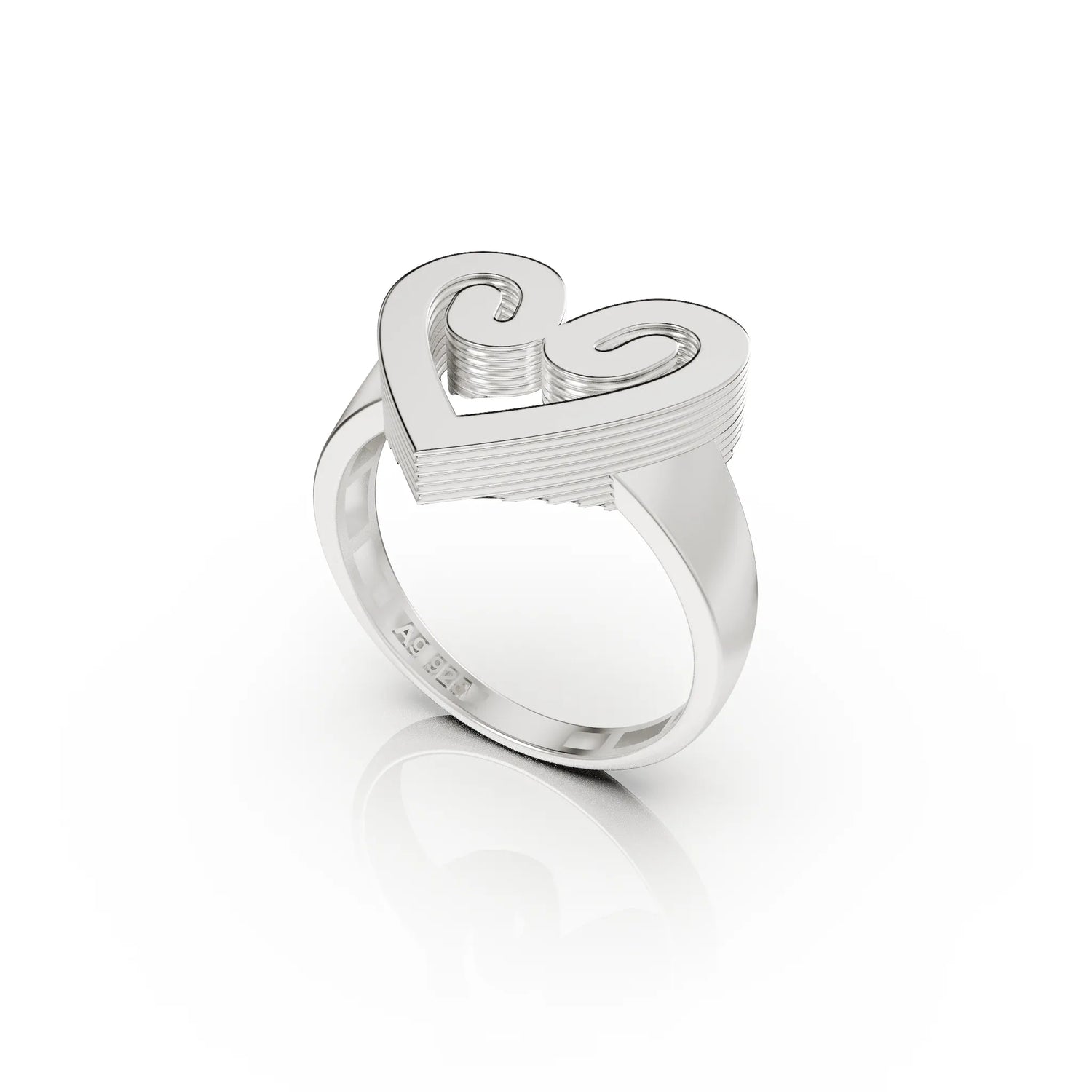 Curved Heart Ring